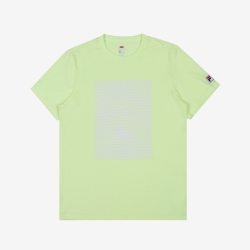 Fila Tennis Logo Graphic - Miesten Poolopaita - Pale Lime | FI-23146